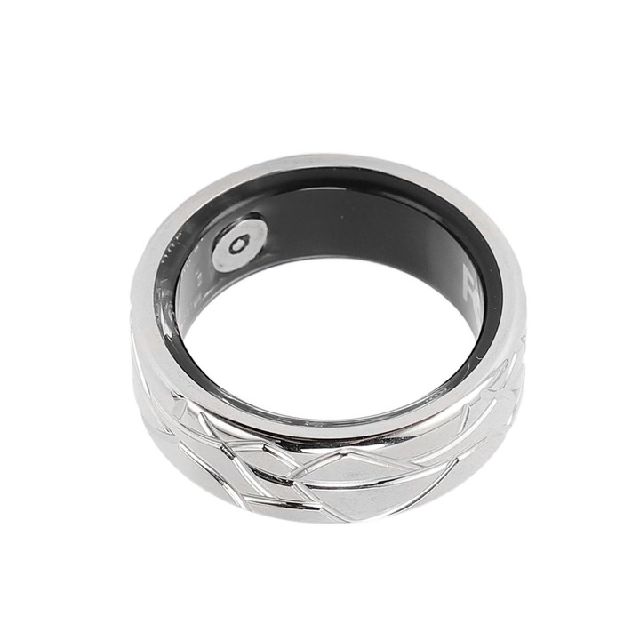 Inel smart inteligent, Smart rings, ultra-usor, monitorizare somn, calorii, activitati fitness, ritm cardiac, oxigen din sange, rezistent la apa, Negru #12-21.5mm