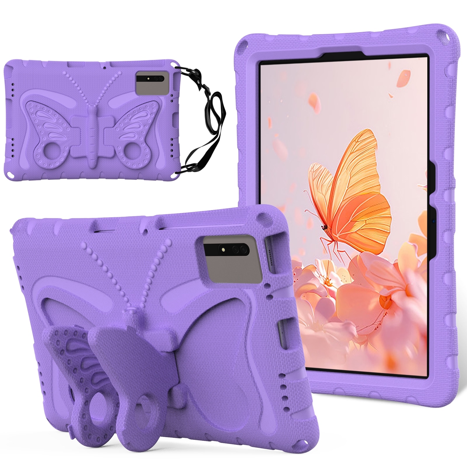 Husa tableta pentru Huawei MatePad SE 11 2024, material EVA rezistent la socuri, design cu suport fluture, protectie maxima, mov deschis
