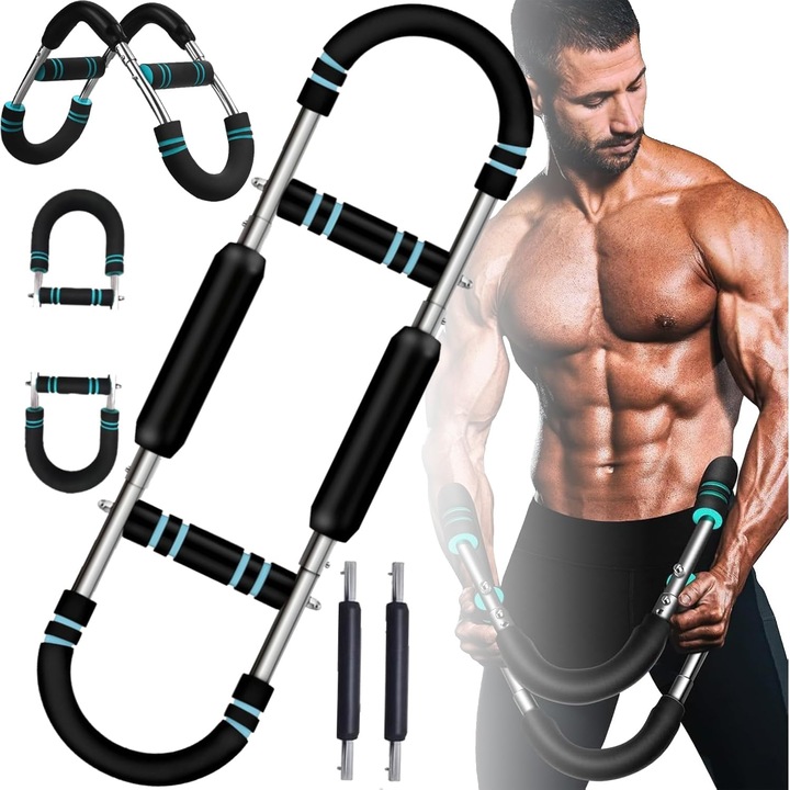 Регулируем експандер за гърди и ръце, преносим фитнес уред с пружинно съпротивление, треньор за ръце, рамене и горна част на тялото, идеален за дома и фитнеса