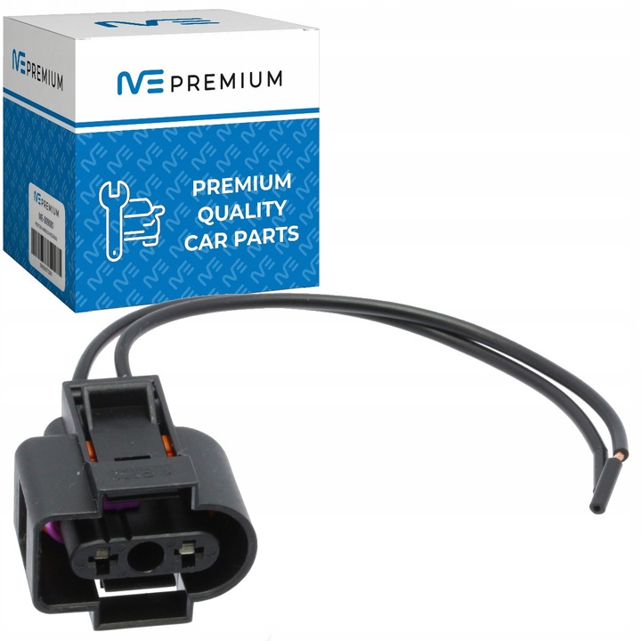 Щепсел, ME PREMIUM, за конектор, кабел, Audi, Seat, Skoda, Volkswagen, 2 пина, Резервен 1j0973202, Аксесоар за кола, Висококачествени материали, Солидно изпълнение, Черен