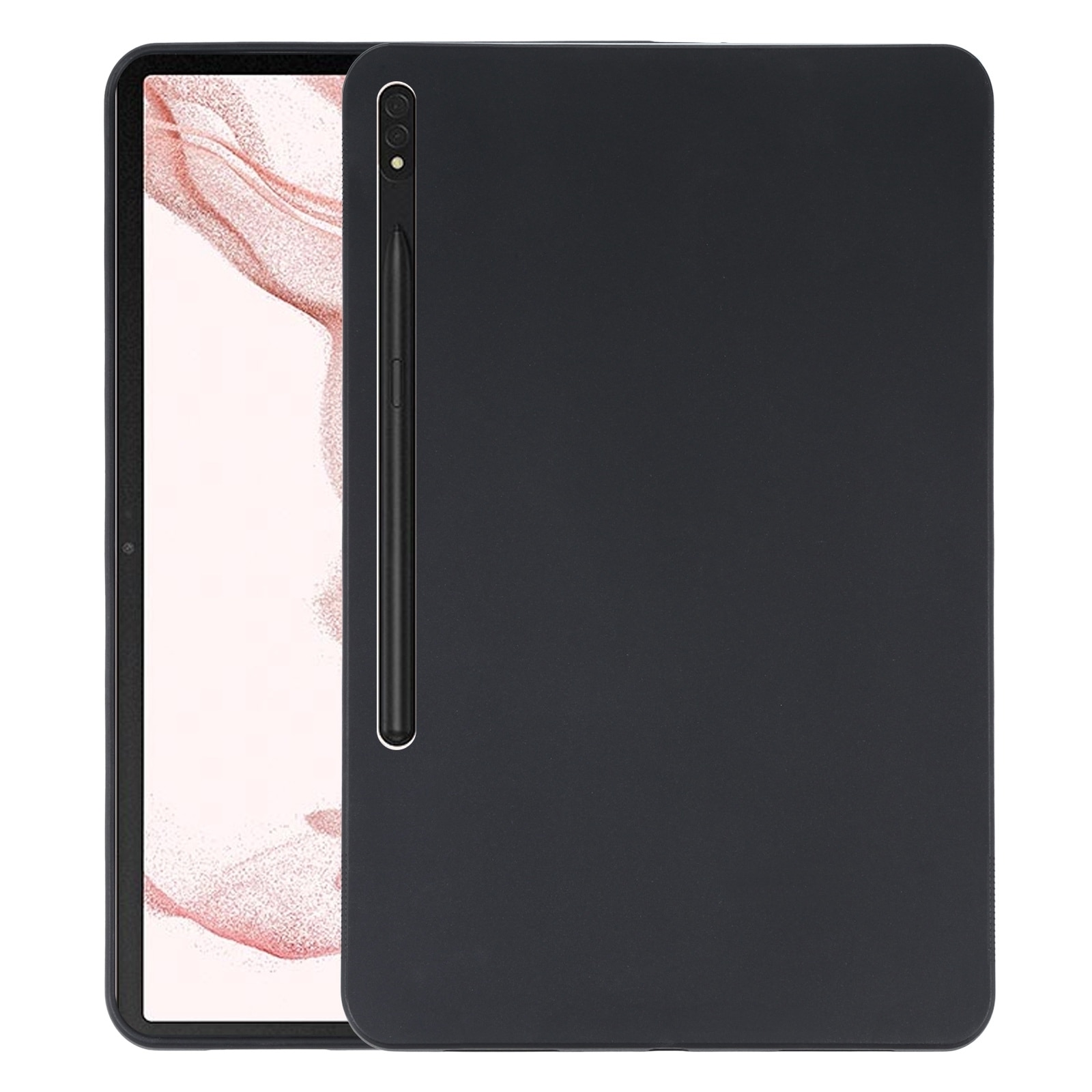 Husa tableta compatibila cu Samsung Galaxy Tab S7 FE, TPU, cu efect mat, negru mat