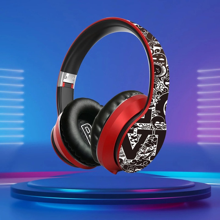 YANYXR Bluetooth fejhallgató, összecsukható, visszahúzható, fekete, univerzális