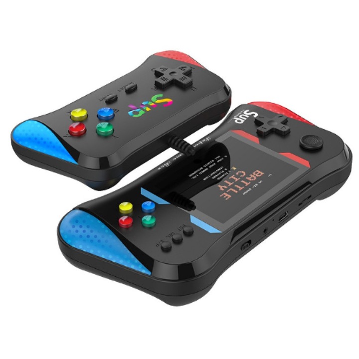 Преносима ретро конзола 500in1 PSP9 RETRO GAME BOX, 1200mAh, 500 класически игри, До 6 часа след пълно зареждане, Размер: 18 x 8 сантиметра, Цвят: Черен