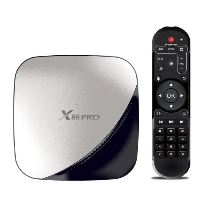 Smart TV Box Mini PC Techstar® X88 PRO, Android 9, 4GB + 32GB ROM, 4K HDR, WiFi 5GHz, SPDIF, AV, RK3318