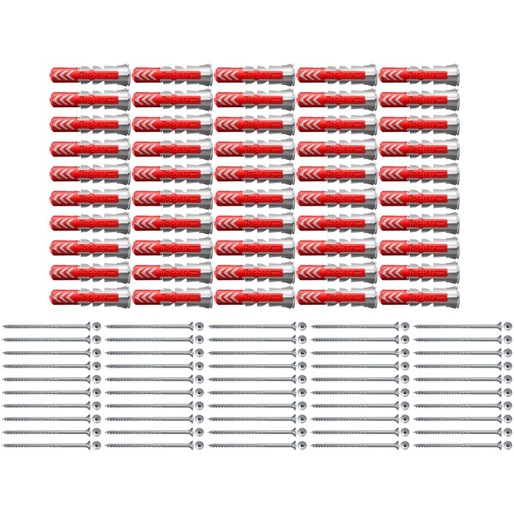Dibluri cu surub Fischer DuoPower 10x50, PowerFast II TX30 6 x 70 mm 50 BUC