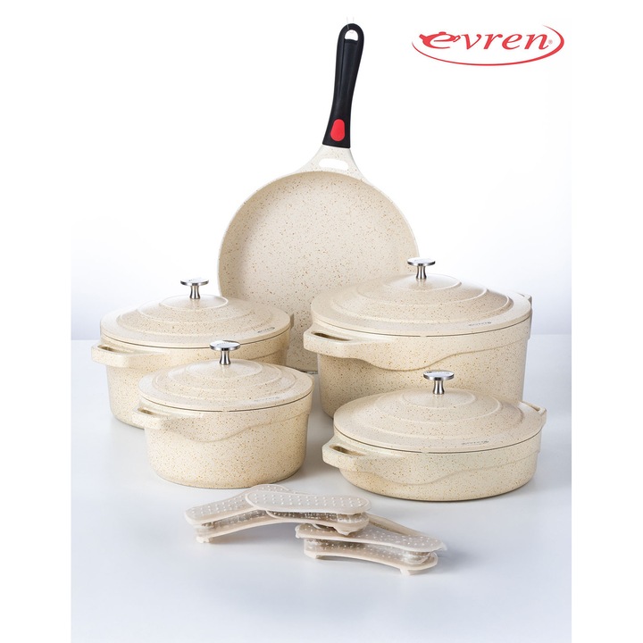 Чугунен комплект от 9 части EVREN CREAM