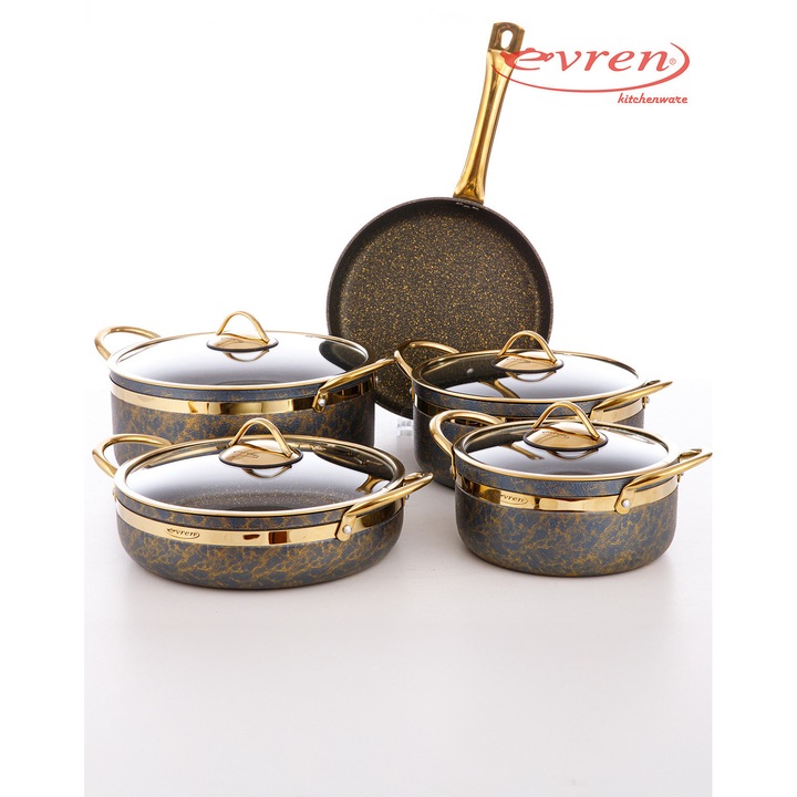 Комплект от 9 части индиго камък мрамор EVREN