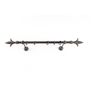 Galerie metalica 200 cm pentru perdele, simpla, model Lance, grosime 16 mm, negru auriu, KIT COMPLET Galerie metalica 200 cm pentru perdele, simpla, model Lance, grosime 16 mm, negru auriu, KIT COMPLET