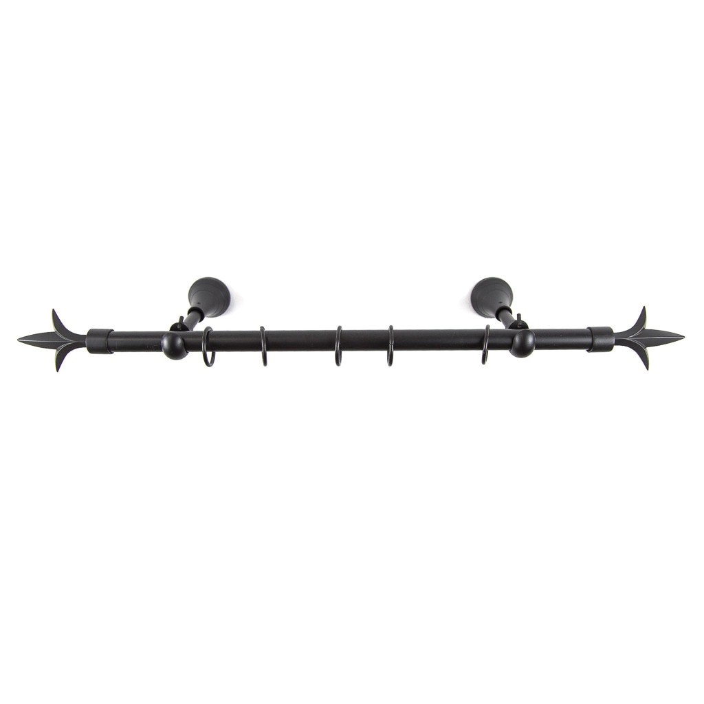 Galerie metalica 300 cm pentru perdele, simpla, model Lance, grosime 16 mm, negru, KIT COMPLET