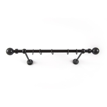 Galerie metalica 200 cm pentru perdele, simpla, model Kugel, grosime 16 mm, negru, KIT COMPLET Galerie metalica 200 cm pentru perdele, simpla, model Kugel, grosime 16 mm, negru, KIT COMPLET