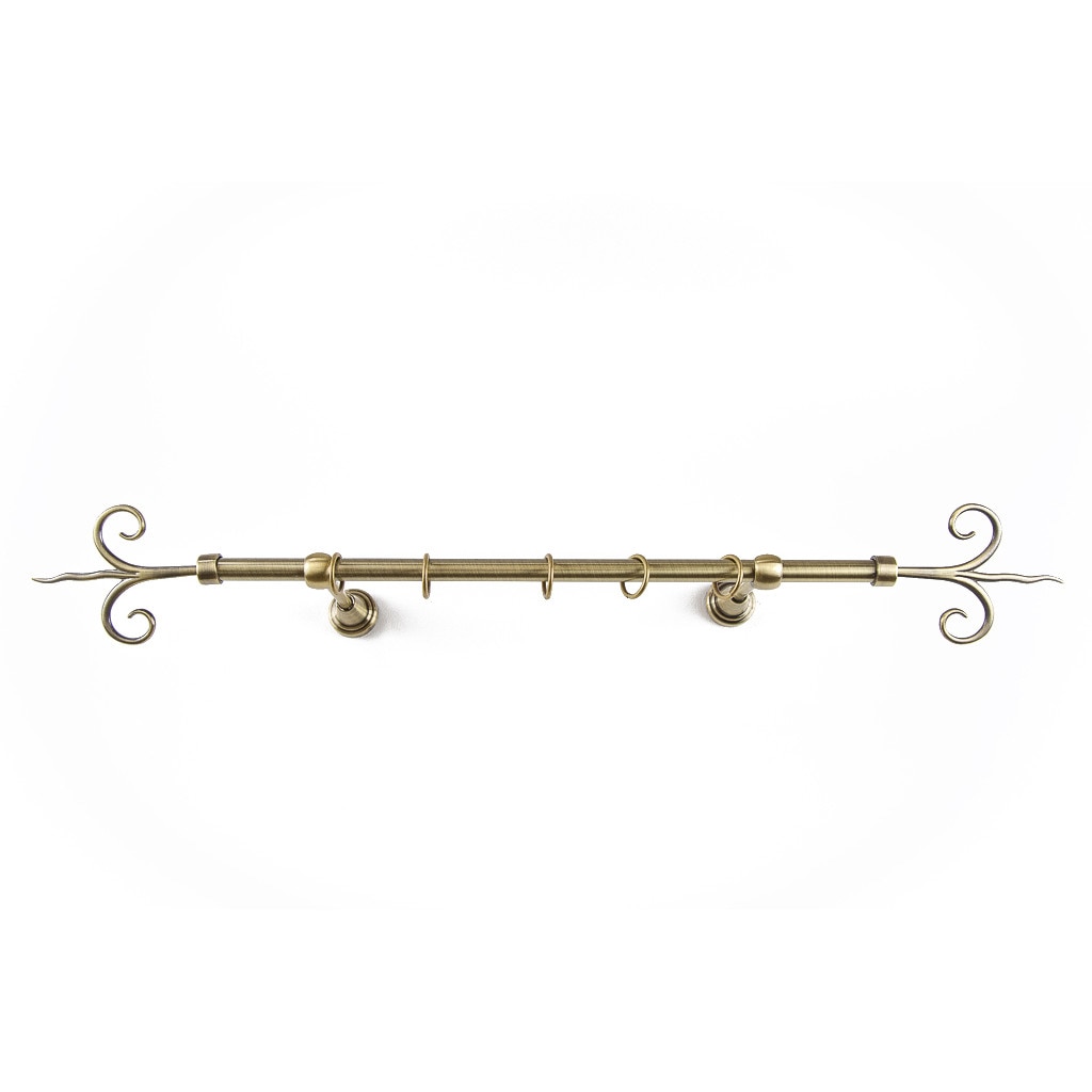 Galerie metalica 200 cm pentru perdele, simpla, model Copac, grosime 16 mm, auriu antic, KIT COMPLET