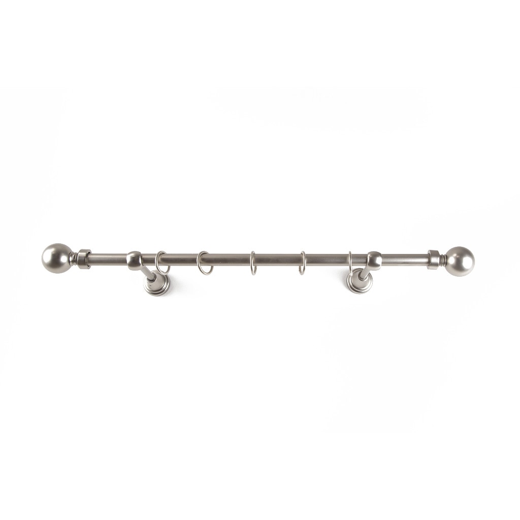 Galerie metalica 160 cm pentru perdele, simpla, model Kugel, grosime 16 mm, inox, KIT COMPLET