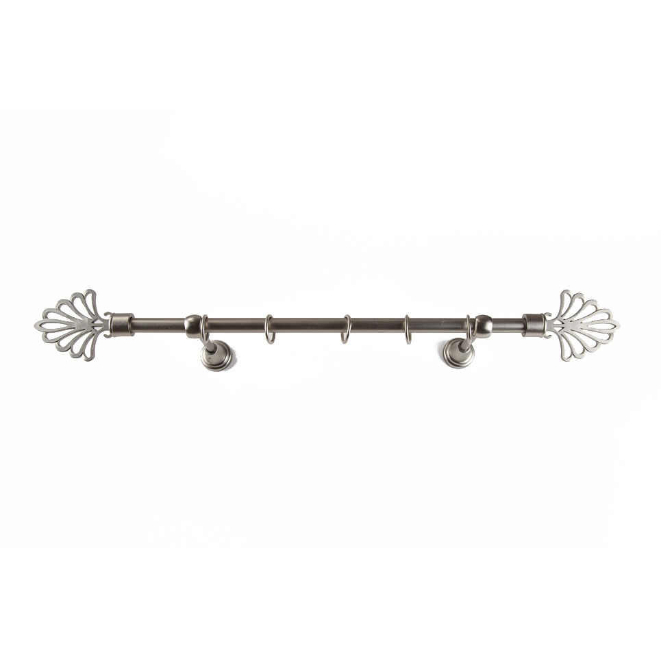 Galerie metalica 300 cm pentru perdele, simpla, model Evantai, grosime 16 mm, inox, KIT COMPLET