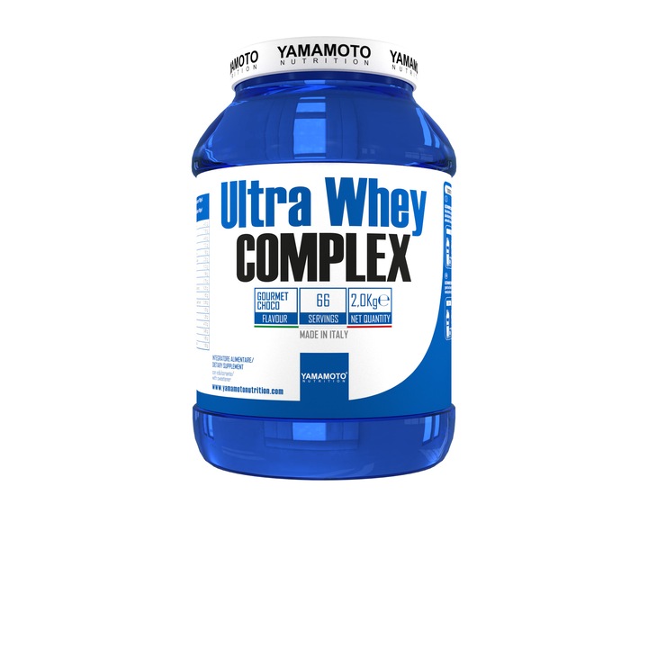 Proteina din zer, pudra proteica Ultra Whey Complex, WPC + WPI cu Aminogen, masa musculara si recuperare, 2000g, Ciocolata