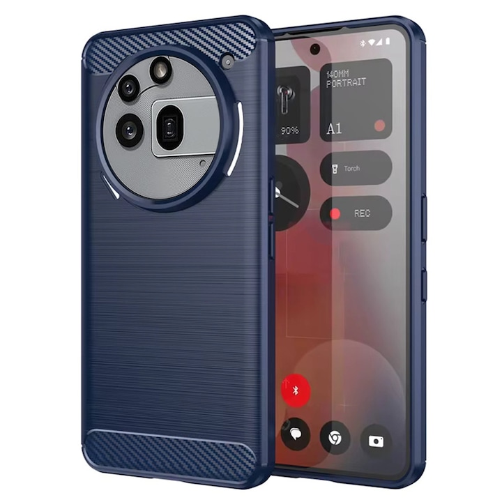 Калъф за Nothing Phone (3a) Pro, Techsuit, Карбон, Син