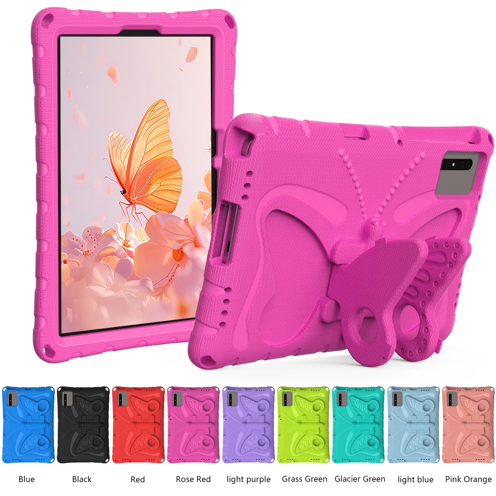 Husa tableta pentru Huawei MatePad SE 11 2024, material EVA, tip design cu suport fluture, rezistent la socuri, culoare rosu roz