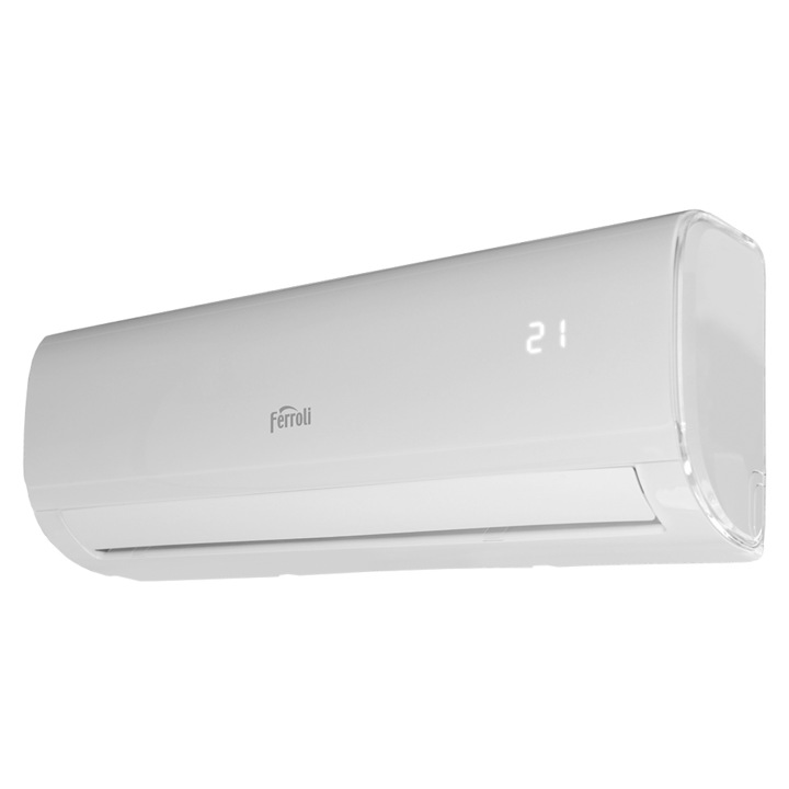 Aparat aer conditionat Ferroli, 18000 BTU, A++/A+, inverter, functie ionizare, mod auto, Wi-Fi, autocuratare, mod ECO, filtru aer, mod de noapte, functie incalzire, programare, alb