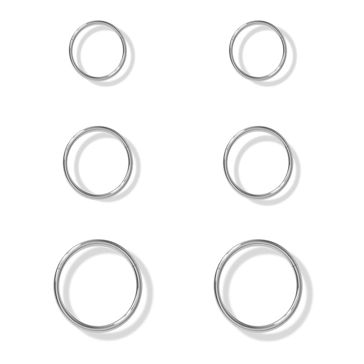 Cercel Titan pentru Nas, Cercuri pentru Cartilaj - Bijuterii pentru Piercing(Septum, Tragus, Conch, Helix, Daith, Buza)Unisex 18G- Argint, 6mm 8mm 10mm