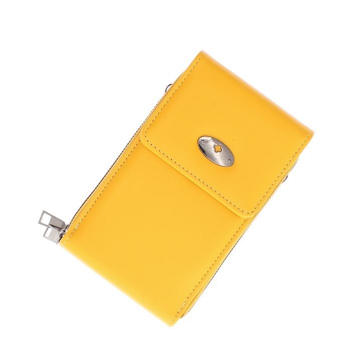 Pénztárca táska, szintetikus anyagból, Buticcochet, 18x11x4 cm, Sárga - PR1094