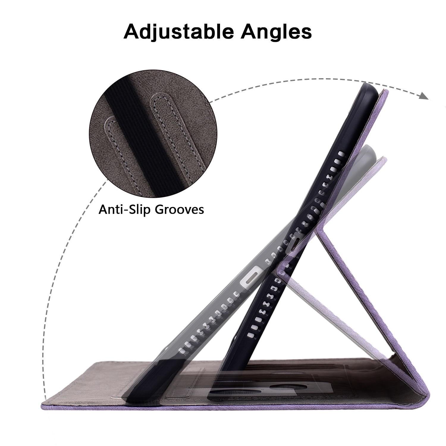 Husa tableta compatibila cu Samsung Galaxy Tab A 9.7 T550 T555, din piele gravata cu fluturi si trandafiri, violet