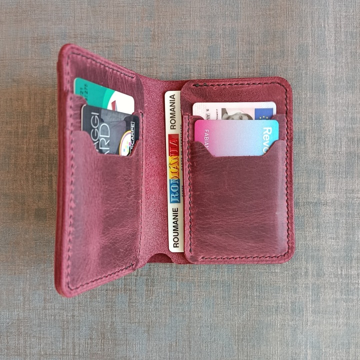Portofel din piele, burgundi