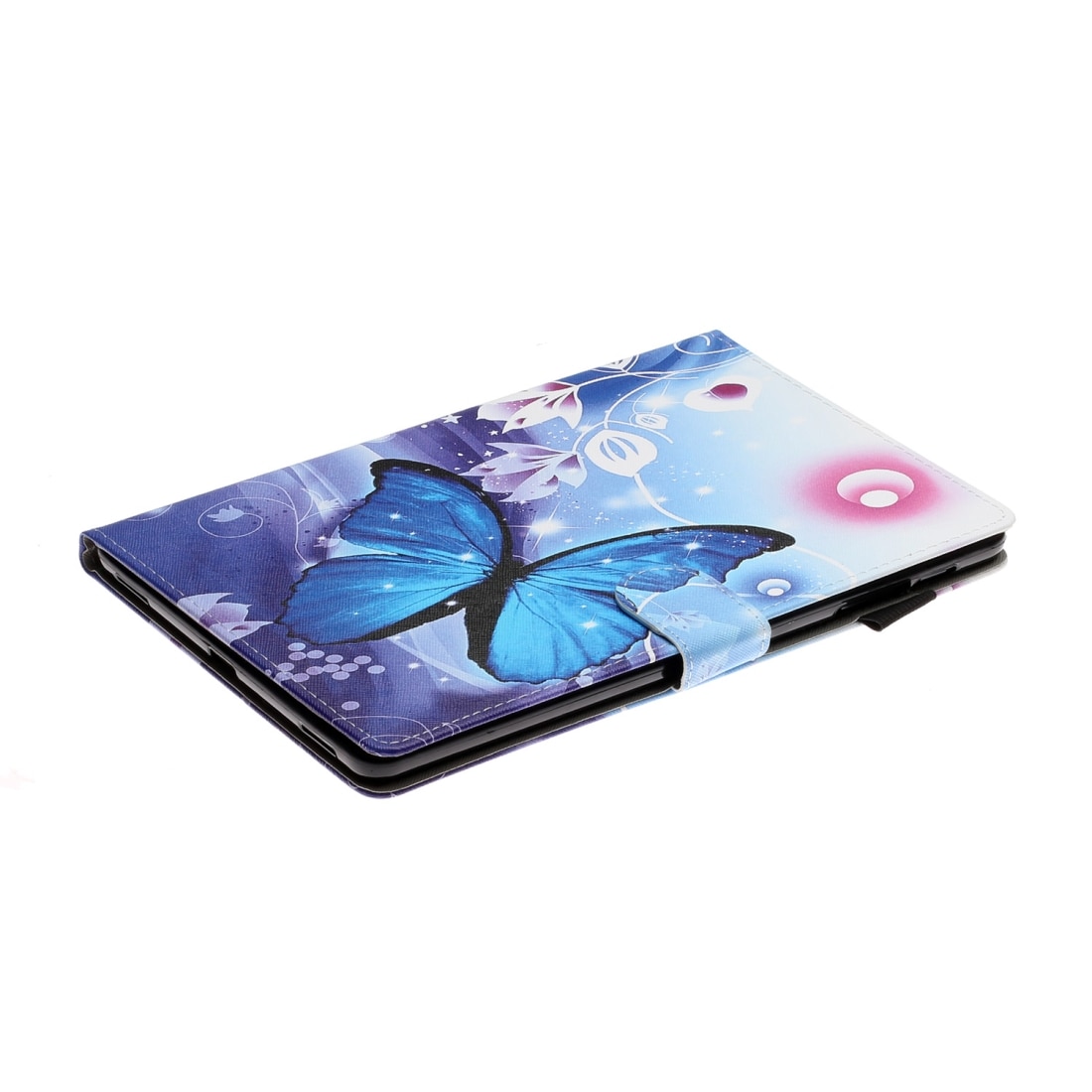 Husa tableta compatibila cu Samsung Galaxy Tab A 10.1, 2019 T515 / T510, piele PU cu desen colorat si suport pentru carduri, albastru cu fluture