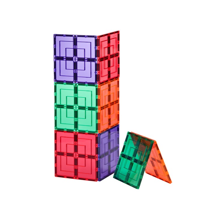 Mágneses építőkészlet, Learn & Grow, Large Square Pack, 8 db, 3 év+