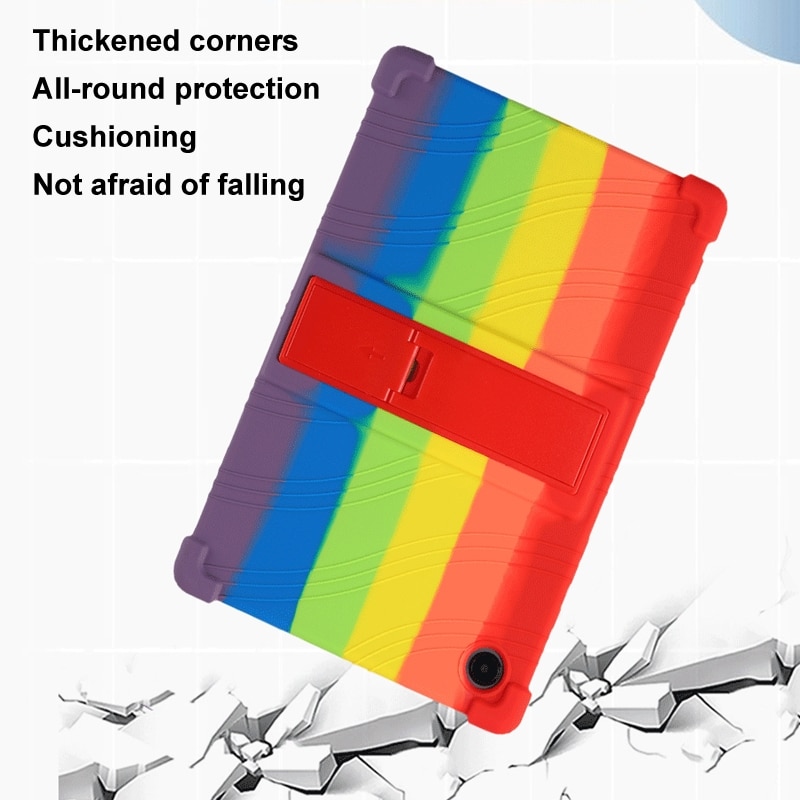 Husa tableta compatibila cu Samsung Galaxy Tab A9, silicon rezistent la socuri, cu suport, negru