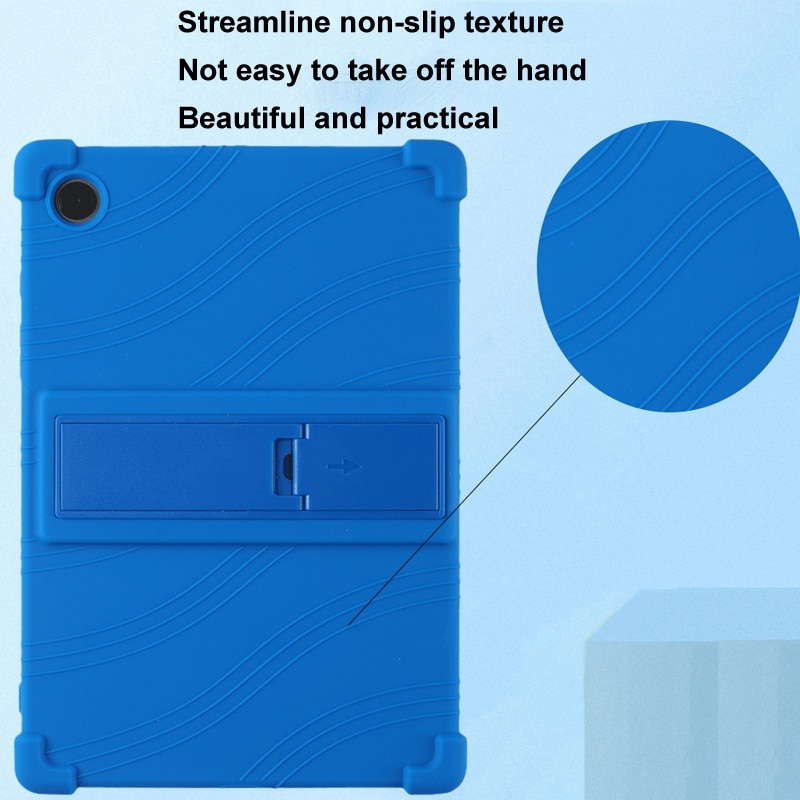 Husa tableta compatibila cu Samsung Galaxy Tab A9, silicon rezistent la socuri, cu suport, negru