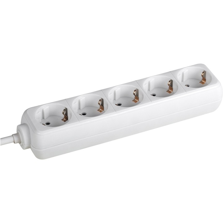 Удължител Vision Touch 307.1891, 5 гнезда Schuko, 3 м, бял