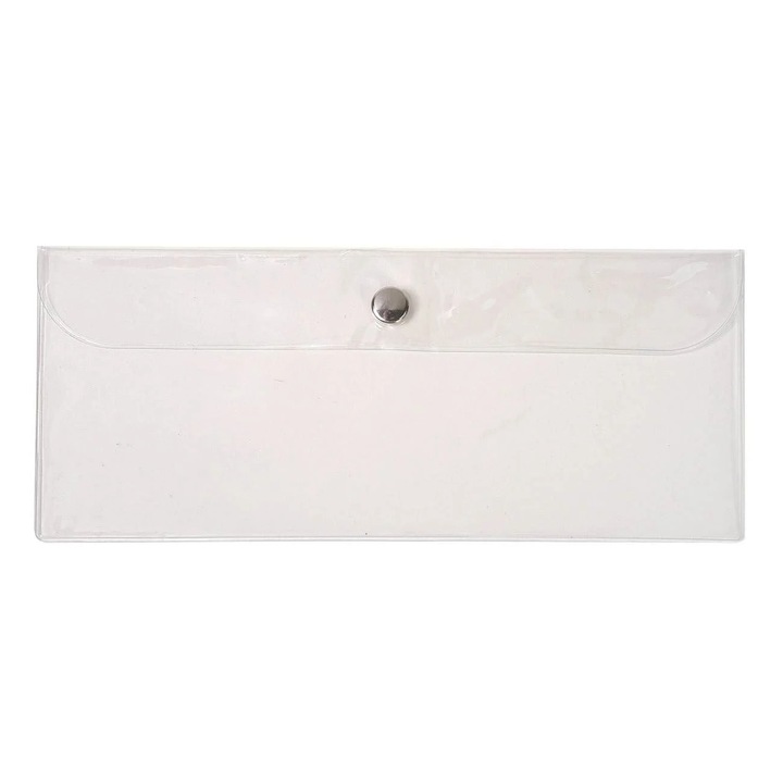 Átlátszó műanyag sminkecset tok klipszel 23x10cm