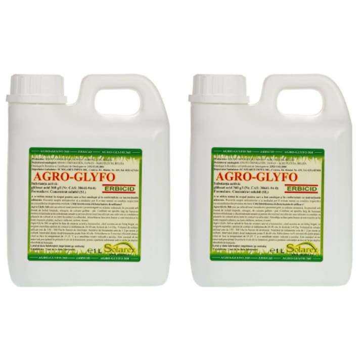 Erbicid total total pentru combaterea buruienilor cu frunza ingusta si cu frunza lata, anuale si perene, Agro Glyfo Green, 2 litri