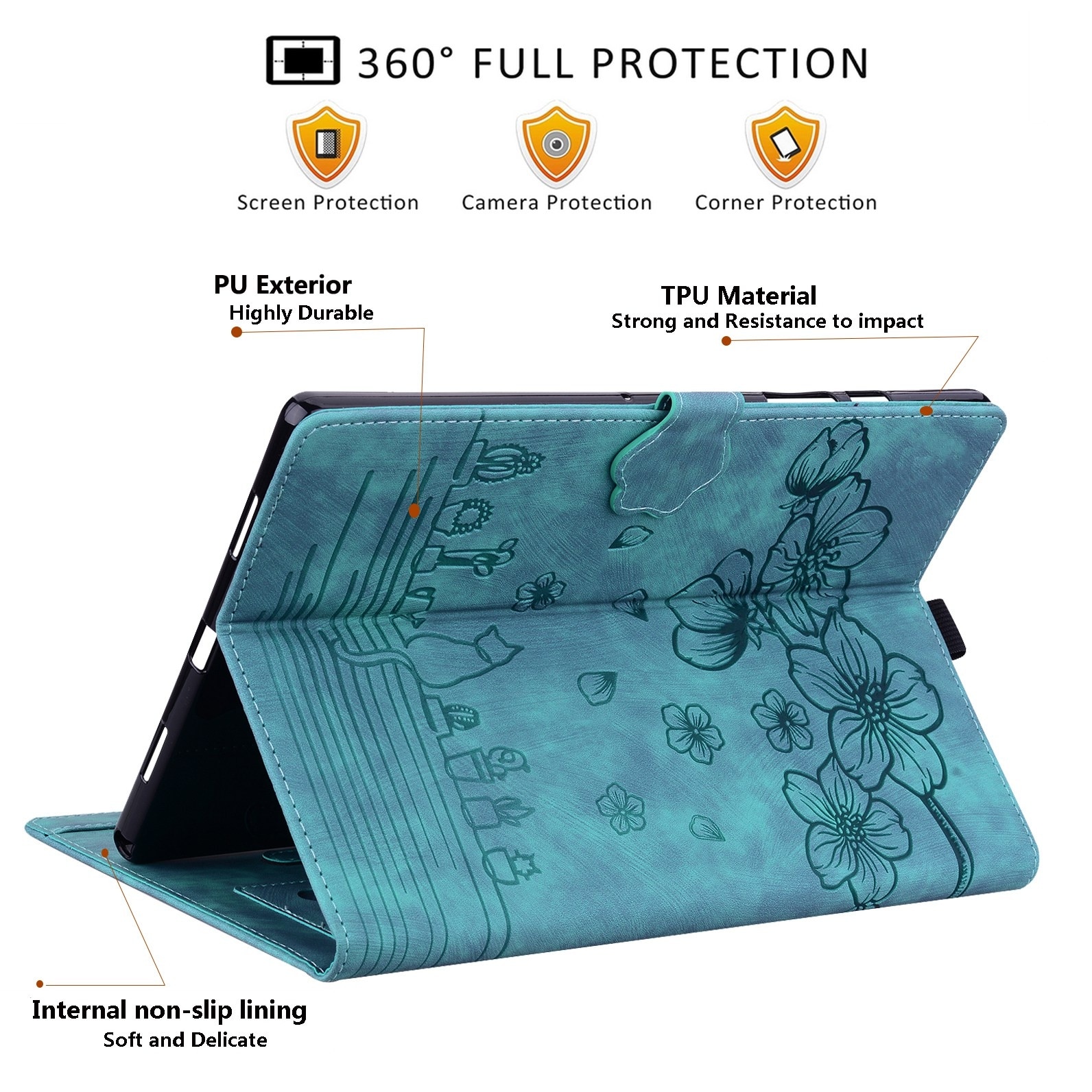 Husa tableta pentru Amazon Kindle Scribe 10.2 2022, piele inteligenta cu model de carte de calitate superioara, suport pentru vizionare, inchidere magnetica, verde