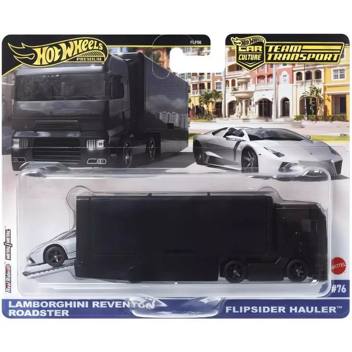 Csapatszállító Flipside Hauler – Lamborghini Reventon Roadster 1:64 Hotwheels modellautó