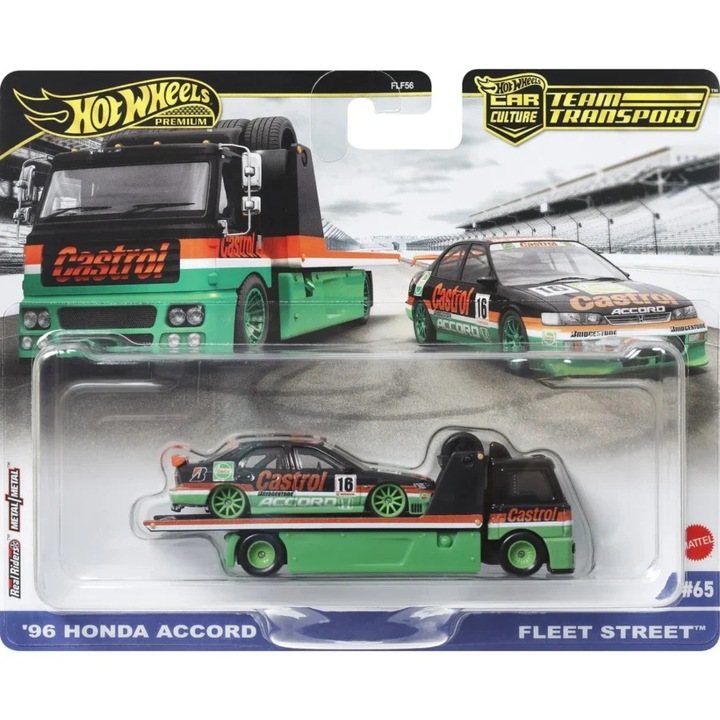 Team Transport Fleet Street & Honda Accord 1996 Castrol 1:64 Hotwheels modellautó
