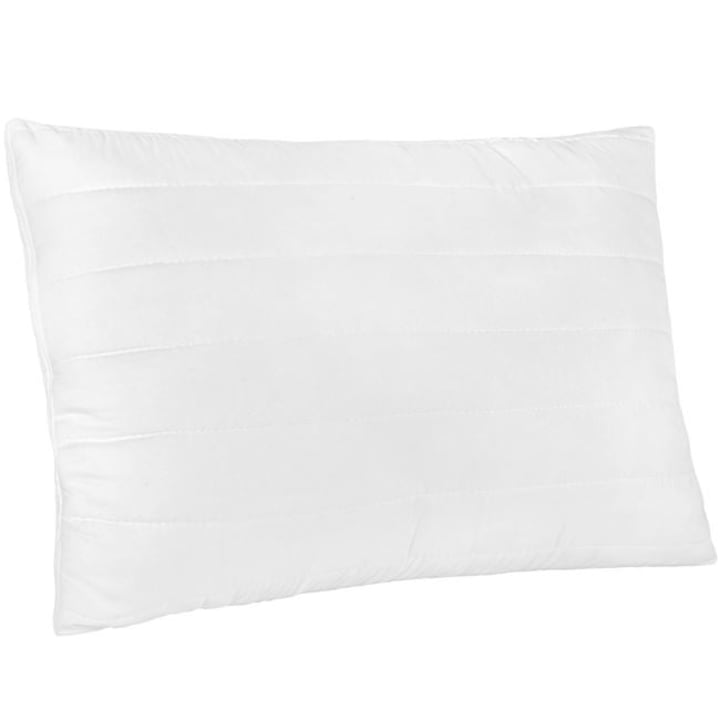 Perna capitonata pentru dormit, cu umplutura din bile de silicon si inaltime ajustabila, 70x50cm, alb