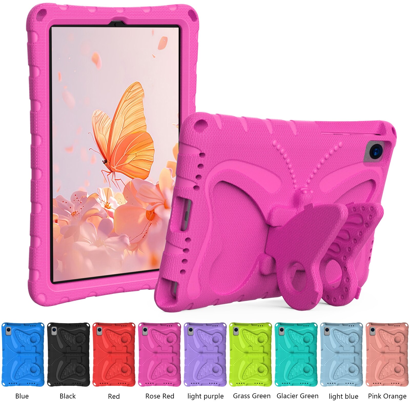 Husa tableta compatibila cu Samsung Galaxy Tab S6 10.5 T860, EVA shockproof, cu suport fluture, roz