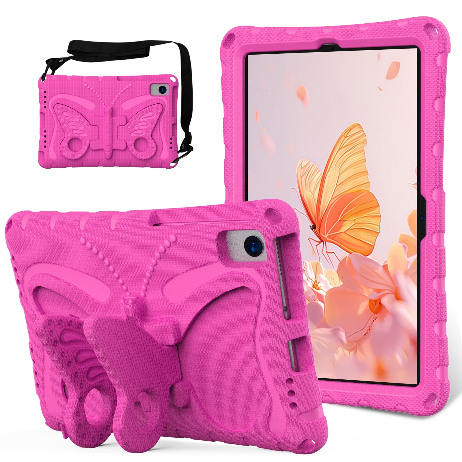 Husa tableta compatibila cu Samsung Galaxy Tab S6 10.5 T860, EVA shockproof, cu suport fluture, roz