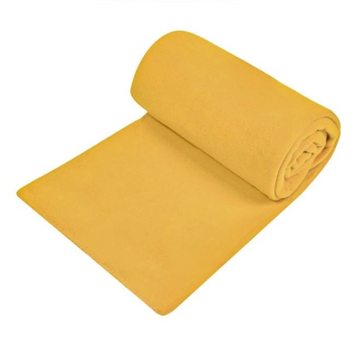 Patura moale dubla 220x240 Amy CasaShop®, Mustar