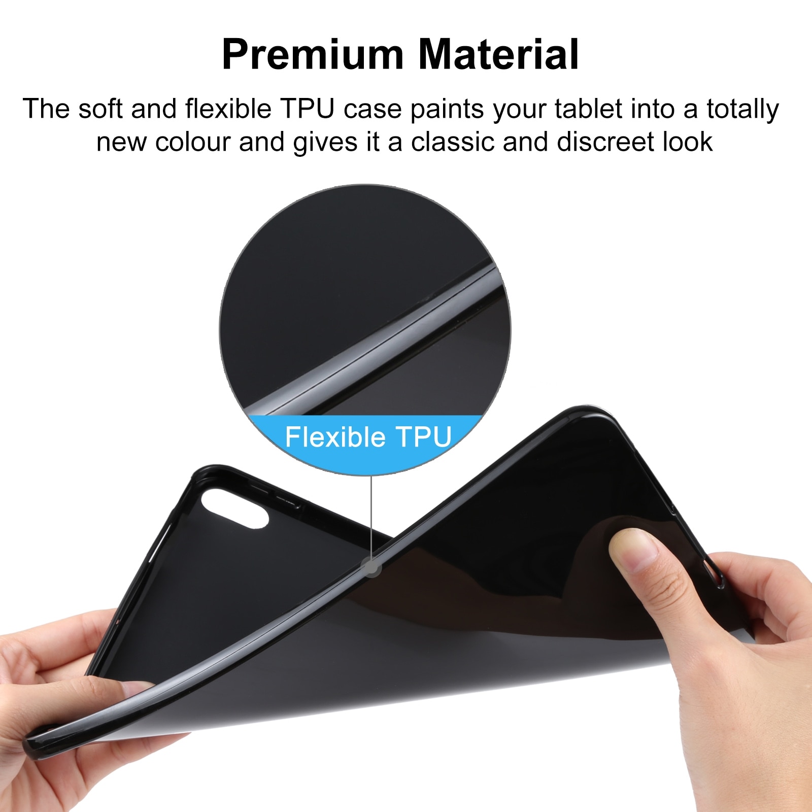 Husa tableta pentru Amazon Kindle Fire HD 8 / 8 Plus 2020, TPU, capac magnetic, protectie anti-zgarieturi, acces complet la porturi, negru