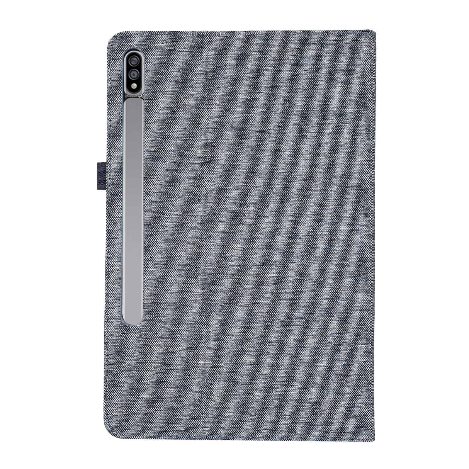 Husa tableta compatibila cu Samsung Galaxy Tab S10 Ultra, piele PU textil + TPU, tip carte, inchidere magnetica, albastru inchis