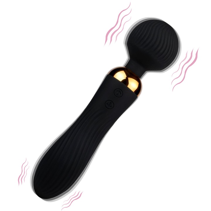 3 az 1-ben vibrátor, 9 rezgési mód, fekete, vízálló, mágneses USB