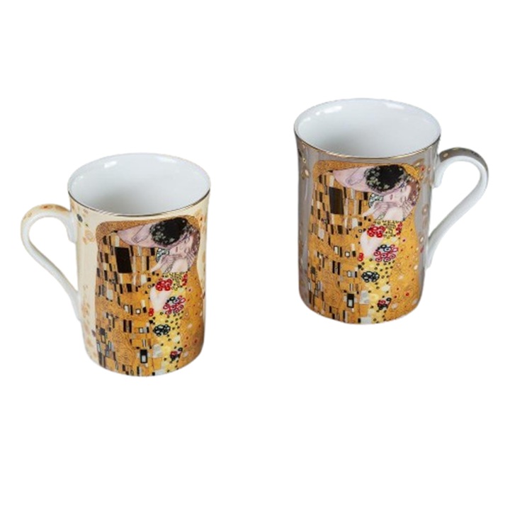 Teáscsésze készlet, Gustav Klimt, The Kiss, 300ml, 2db