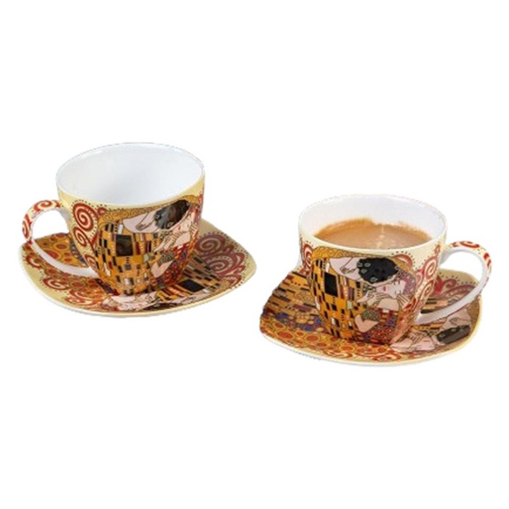 Set cani ceai, Gustav Klimt, Sarutul, 240 ml, 2 buc
