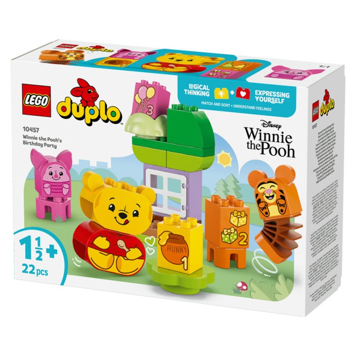 LEGO DUPLO - Disney - Micimackó születésnapi zsúrja, 22 elem, 1.5+, Mesevilág, Készségfejlesztés