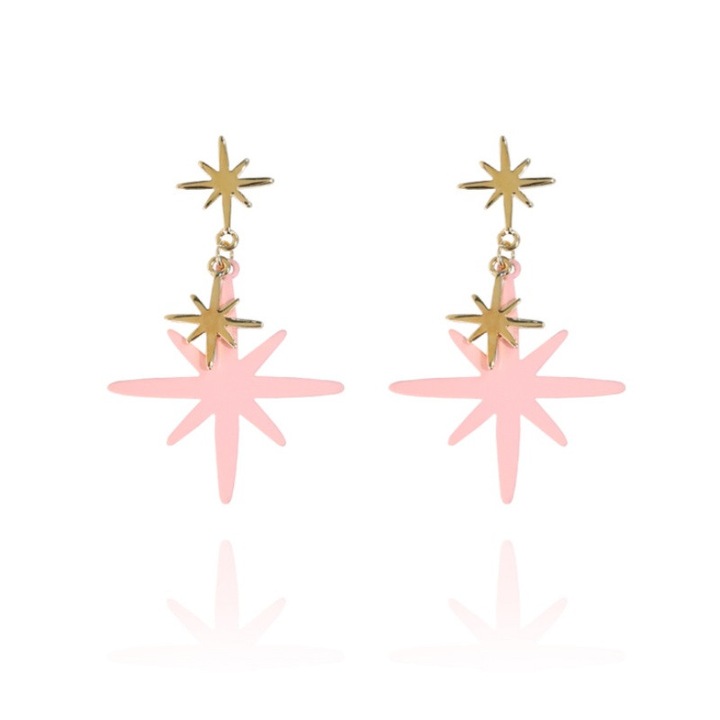 Női 6 Szögű Csillag Fülbevaló, 18K Arany Bevonattal, 925 Sterling Ezüst Tűvel, Hipoallergén Fém, Könnyű, Elegáns, Arany Színű