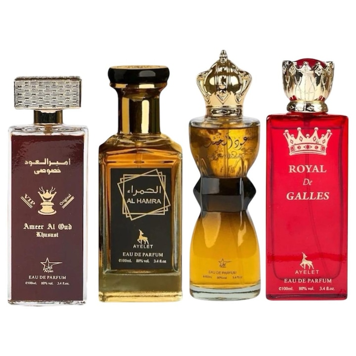 Set, Apa de Parfum, Ameer Al Oud Khususi/ Al Hamra/ Oud Al Khashab/ Royal De Galles, Barbati, 4x100 Ml