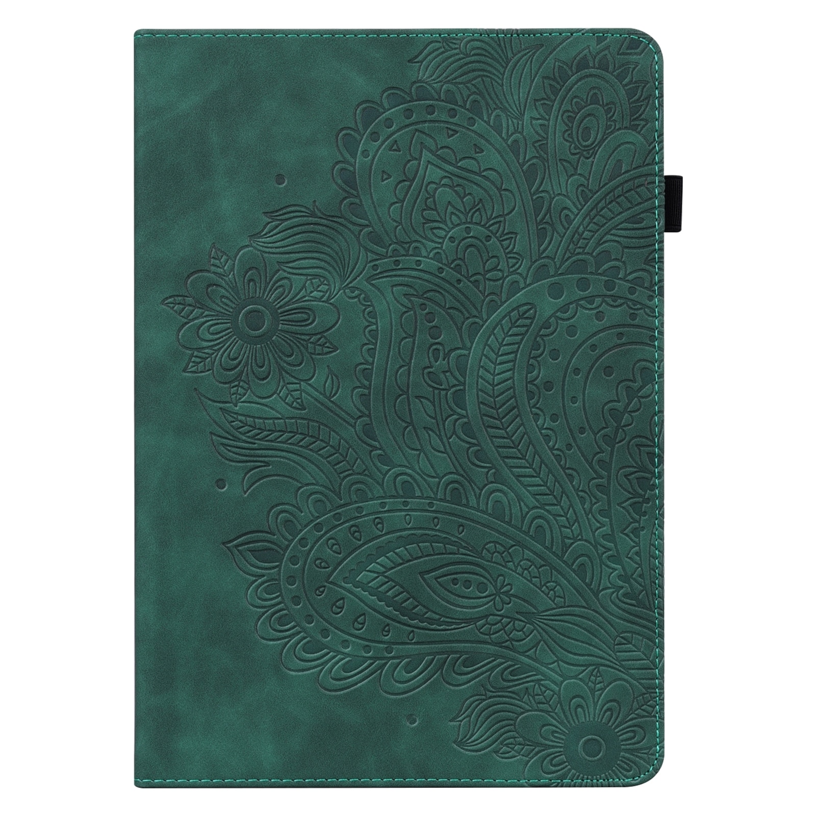 Husa tableta pentru Huawei MatePad 10.4, piele PU + TPU, model cu imprimeu de paun, design orizontal tip carte cu suport si buzunar pentru carduri, functie de somn/trezire, Verde