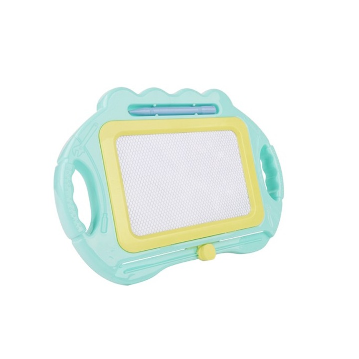 Cyrax mágneses rajztábla, toll, téglalap alakú, mérete 23x17 cm, kreativitást fejleszt, támasztó lábakkal, kék