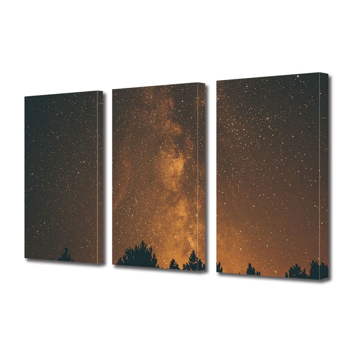 Set Tablouri Multicanvas 3 Piese Halloween Cer instelat, 100 x 210 cm